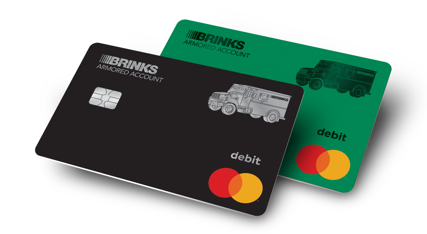 Brinks Armored Account black and green Mastercards