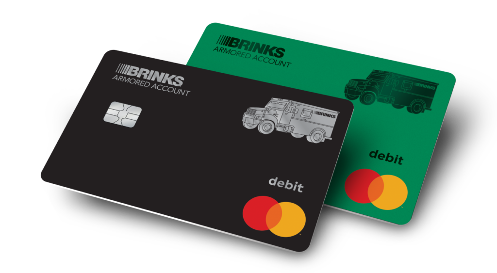 Brinks Armored green and black debit Mastercard