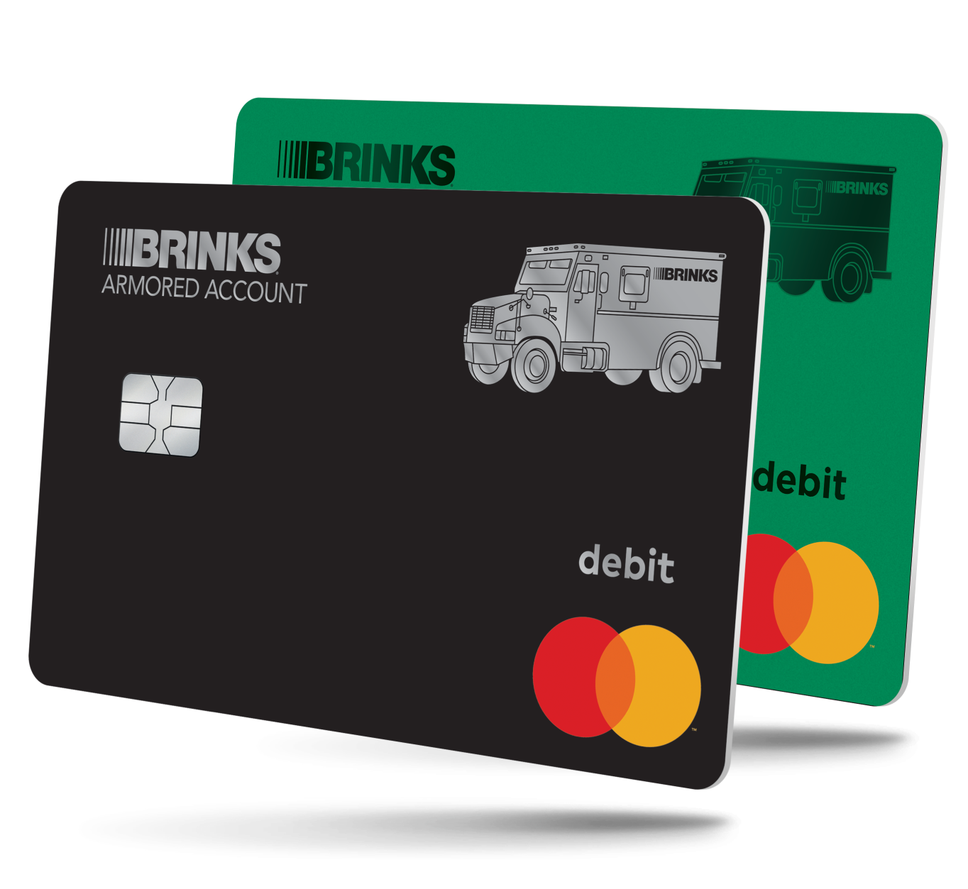 Brinks Armored green and black debit Mastercard