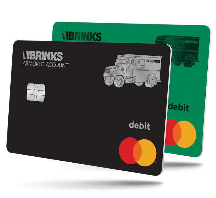Brinks Armored green and black debit Mastercard